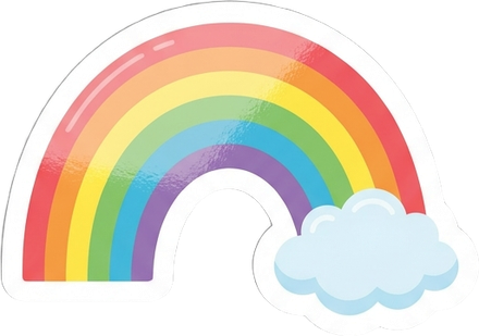 A child's rainbow drawing turned into a finished custom sticker
